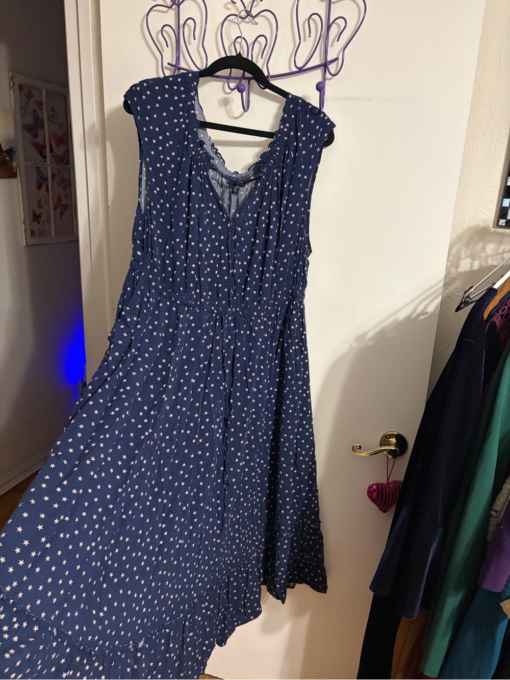 🥳 3 torrid Navy Star Print Almost Maxi Dress - Picture 13 of 15
